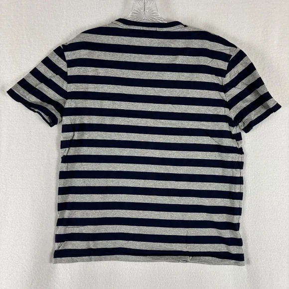 Polo Ralph Lauren, Striped T-Shirt, Gray and Dark Blue, Crew Neck, - Picture 6 of 11